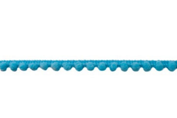 Bommelborte mini (7 mm), aqua, 0,5 m